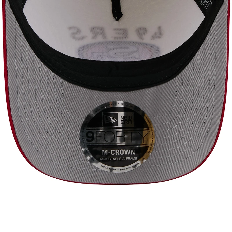 Casquette ajustable New Era 9FORTY M-Crown A-Frame pour homme, couleur crème/écarlate, des San Francisco 49ers, draft NFL 2025
