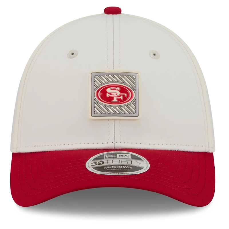 Men's New Era Cream/Scarlet San Francisco 49ers 2026 NFL Training Camp 39THIRTY M-Crown Flex Hat