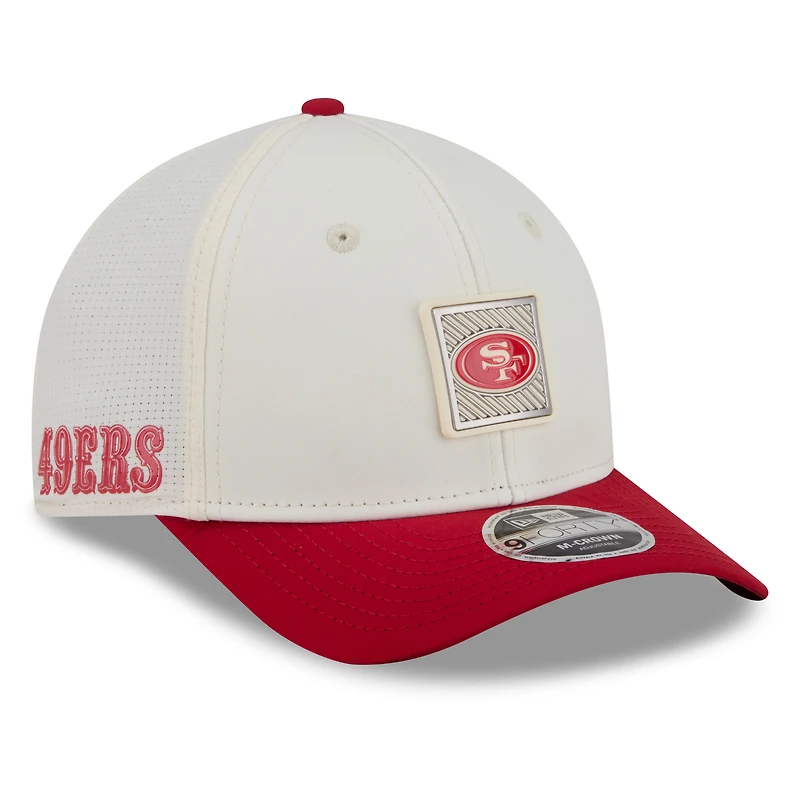 Men's New Era Cream/Scarlet San Francisco 49ers 2026 NFL Training Camp 9FORTY Adjustable Hat