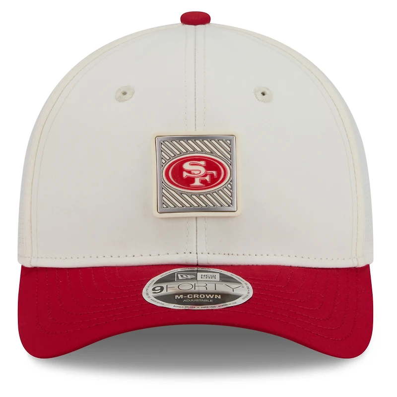 Men's New Era Cream/Scarlet San Francisco 49ers 2026 NFL Training Camp 9FORTY Adjustable Hat