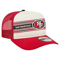 Men's New Era  Cream/Scarlet San Francisco 49ers Banner A-Frame 9FIFTY Trucker Snapback Hat