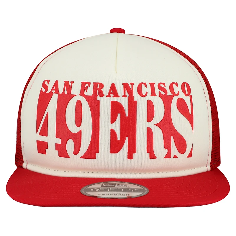 Casquette snapback New Era 9FIFTY à découpes en A crème/écarlate des San Francisco 49ers pour homme