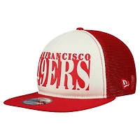 Men's New Era Cream/Scarlet San Francisco 49ers  Cutout A-Frame 9FIFTY Snapback Hat