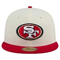 Casquette ajustée New Era 59FIFTY pour homme, couleur crème/écarlate, des San Francisco 49ers