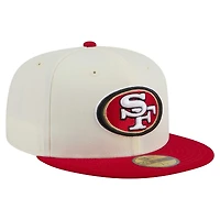Men's New Era  Cream/Scarlet San Francisco 49ers Main 59FIFTY Fitted Hat