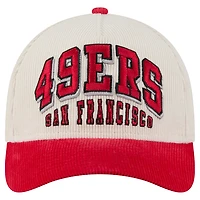 Men's New Era  Cream/Scarlet San Francisco 49ers  Two-Tone Sided Corduroy 9FORTY A-Frame Adjustable Hat