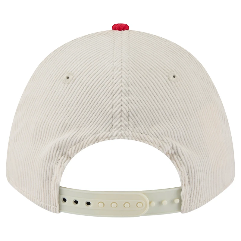 Men's New Era  Cream/Scarlet San Francisco 49ers  Two-Tone Sided Corduroy 9FORTY A-Frame Adjustable Hat