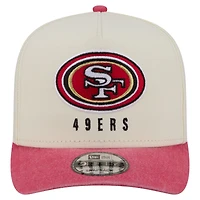 Men's New Era  Cream/Scarlet San Francisco 49ers Washed A-Frame 9FIFTY Snapback Hat