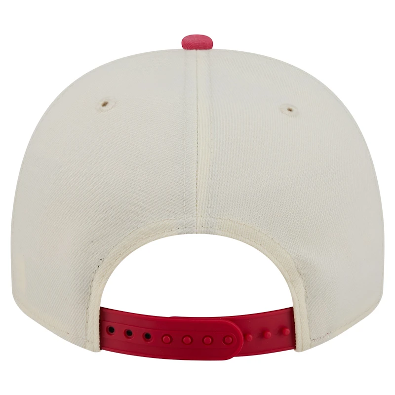 Men's New Era Cream/Scarlet San Francisco 49ers Washed A-Frame 9FIFTY Snapback Hat