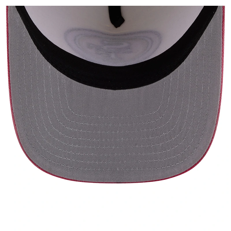 Men's New Era Cream/Scarlet San Francisco 49ers Washed A-Frame 9FIFTY Snapback Hat