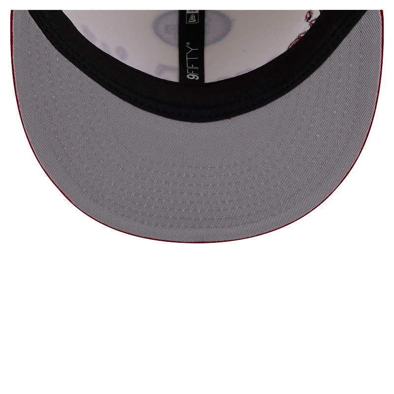 Casquette snapback New Era crème pour homme, modèle surdimensionné San Francisco 49ers, logo 9FIFTY