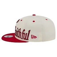 Casquette snapback New Era crème pour homme, modèle surdimensionné San Francisco 49ers, logo 9FIFTY