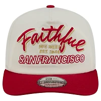 Casquette ajustable New Era crème pour homme, logo San Francisco 49ers Script 19TWENTY