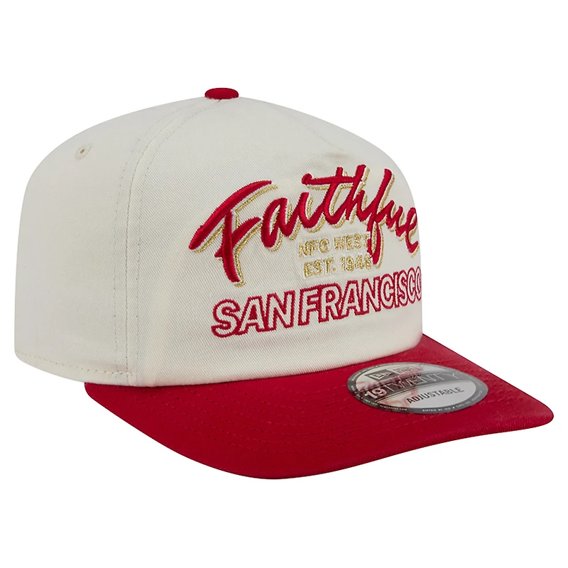 Men's New Era Cream San Francisco 49ers Script 19TWENTY Adjustable Hat