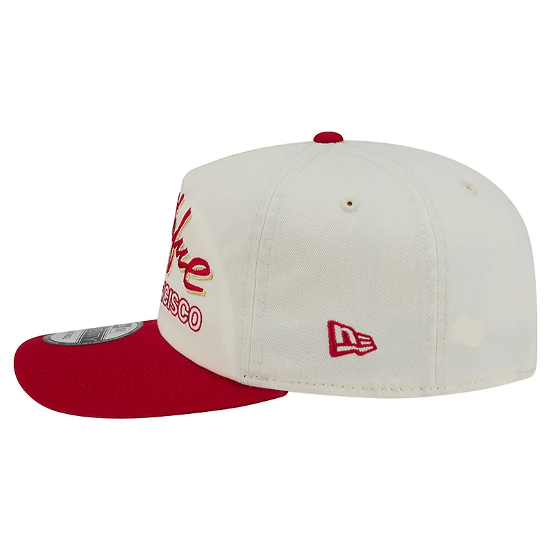 Men's New Era Cream San Francisco 49ers Script 19TWENTY Adjustable Hat