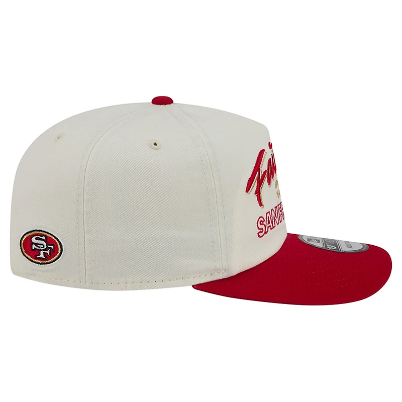Casquette ajustable New Era crème pour homme, logo San Francisco 49ers Script 19TWENTY