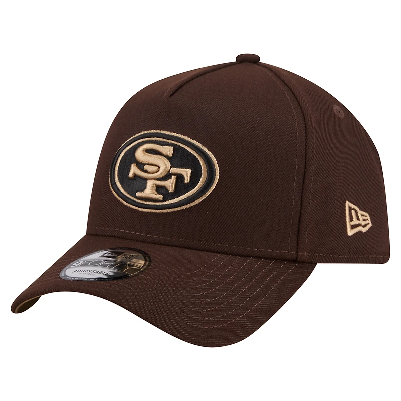 Casquette ajustable New Era 9FORTY marron foncé San Francisco 49ers, modèle Burnt Wood A-Frame, pour homme