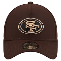 Men's New Era  Dark Brown San Francisco 49ers Burnt Wood A-Frame 9FORTY Adjustable Hat