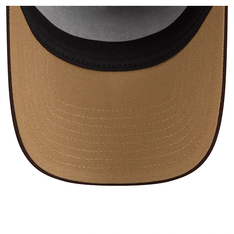 Men's New Era Dark Brown San Francisco 49ers Burnt Wood A-Frame 9FORTY Adjustable Hat