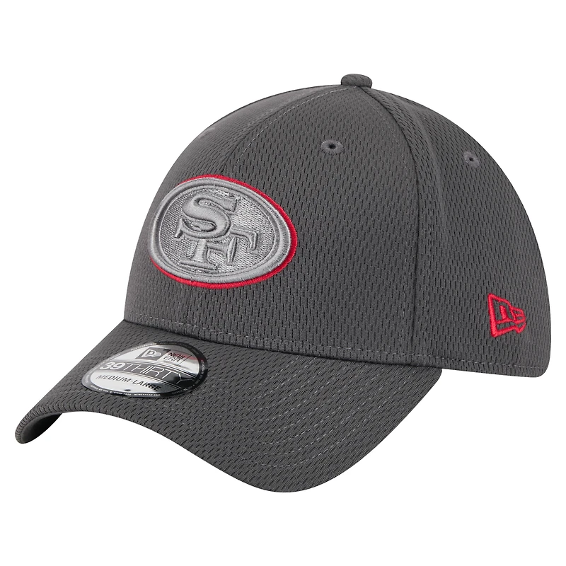 Casquette New Era Graphite 39THIRTY Flex pour homme des San Francisco 49ers
