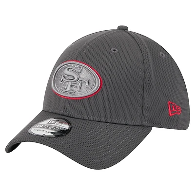 Casquette New Era Graphite 39THIRTY Flex pour homme des San Francisco 49ers