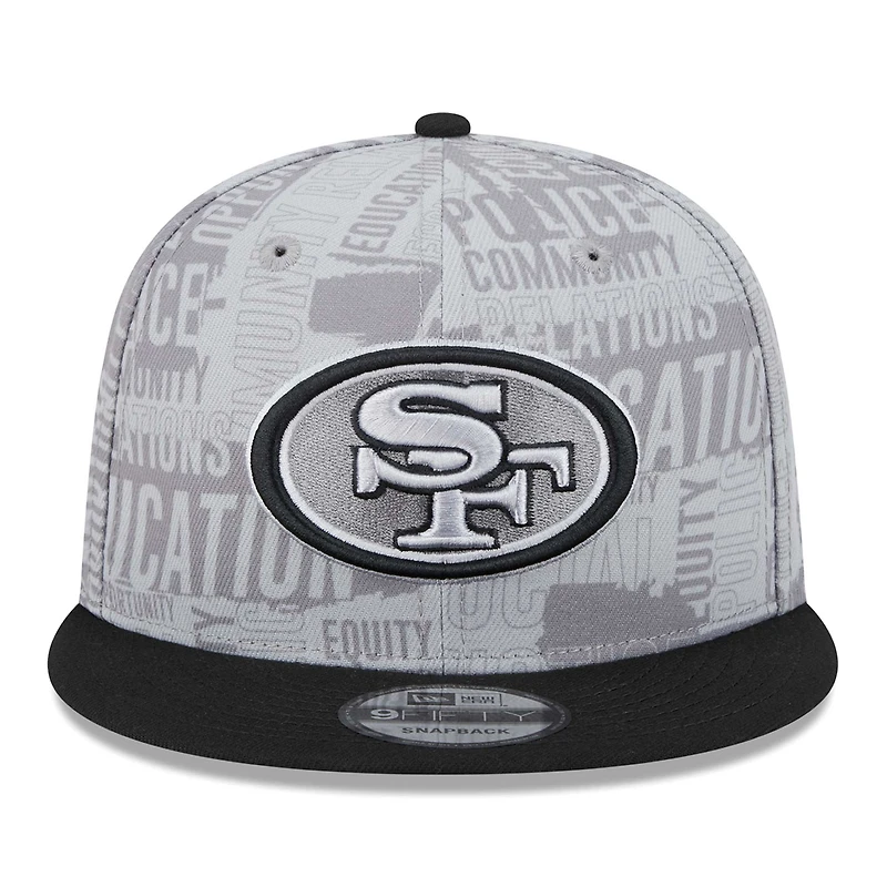 Casquette Snapback 9FIFTY New Era pour hommes des San Francisco 49ers Inspire Change, gris/noir