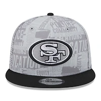 Casquette Snapback 9FIFTY New Era pour hommes des San Francisco 49ers Inspire Change, gris/noir