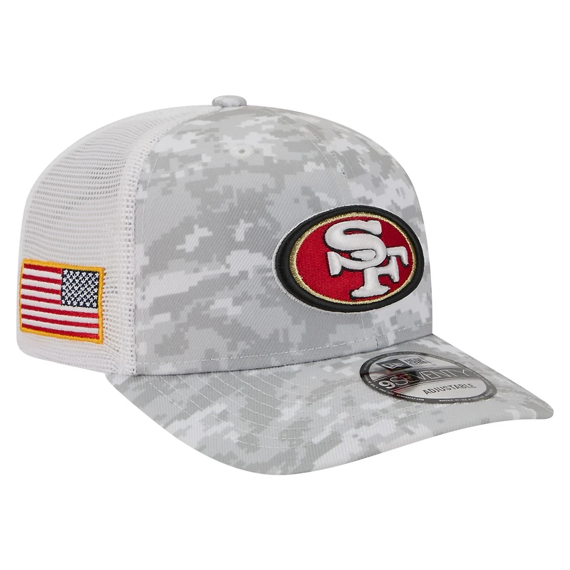 Men's New Era Gray San Francisco 49ers 2025 Salute to Service Fan Pack 9SEVENTY Adjustable Hat