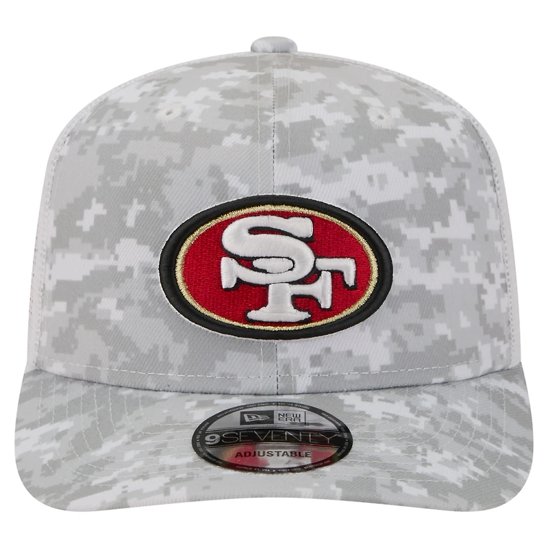 Men's New Era Gray San Francisco 49ers 2025 Salute to Service Fan Pack 9SEVENTY Adjustable Hat