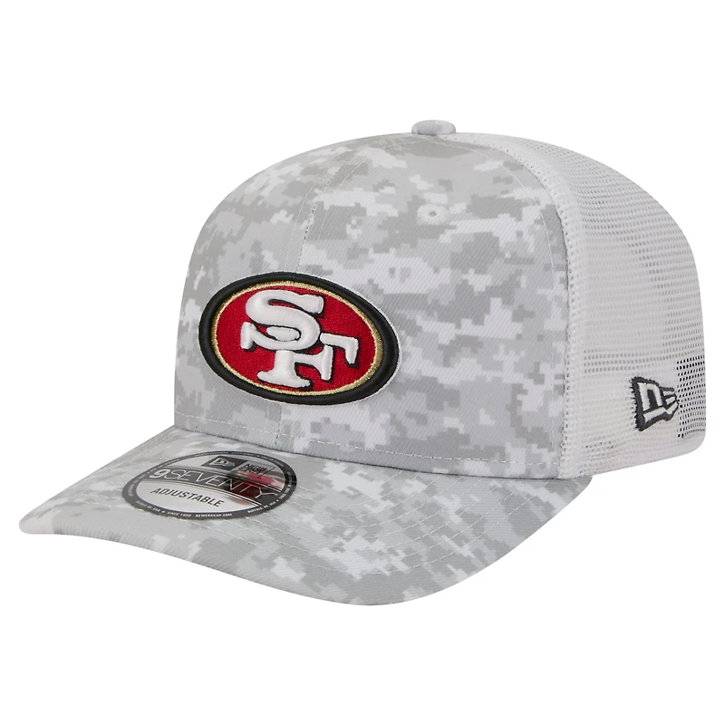 Men's New Era Gray San Francisco 49ers 2025 Salute to Service Fan Pack 9SEVENTY Adjustable Hat