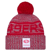 Men's New Era Gray San Francisco 49ers 2025 Sideline Cuffed Knit Hat with Pom