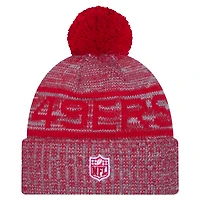Men's New Era Gray San Francisco 49ers 2025 Sideline Cuffed Knit Hat with Pom