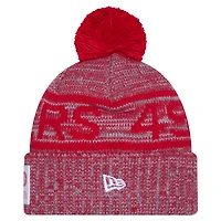 Men's New Era Gray San Francisco 49ers 2025 Sideline Cuffed Knit Hat with Pom