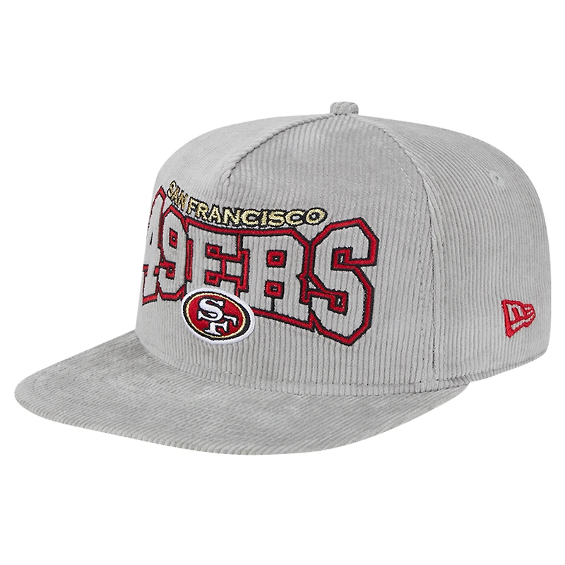 Men's New Era Gray San Francisco 49ers Corduroy Golfer Adjustable Hat