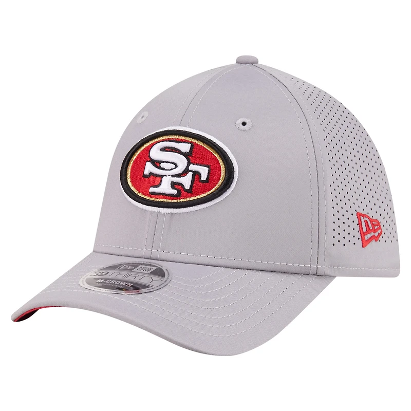 Men's New Era  Gray San Francisco 49ers Perforated 39THIRTY M-Crown Flex Hat