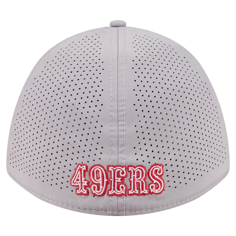 Casquette New Era Flex grise San Francisco 49ers perforée 39THIRTY M-Crown pour homme