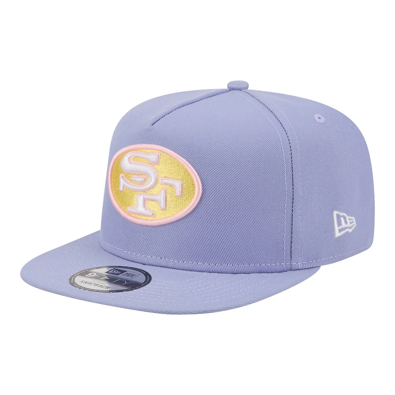 Casquette snapback New Era 9FIFTY Bloom A-Frame pour homme, couleur lavande, San Francisco 49ers