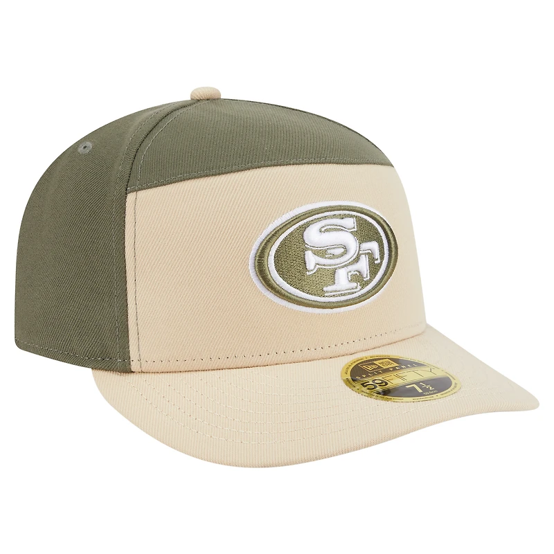 Men's New Era Light Beige/Olive San Francisco 49ers Two-Tone Color Pack Split Panel 59FIFTY Fitted Hat