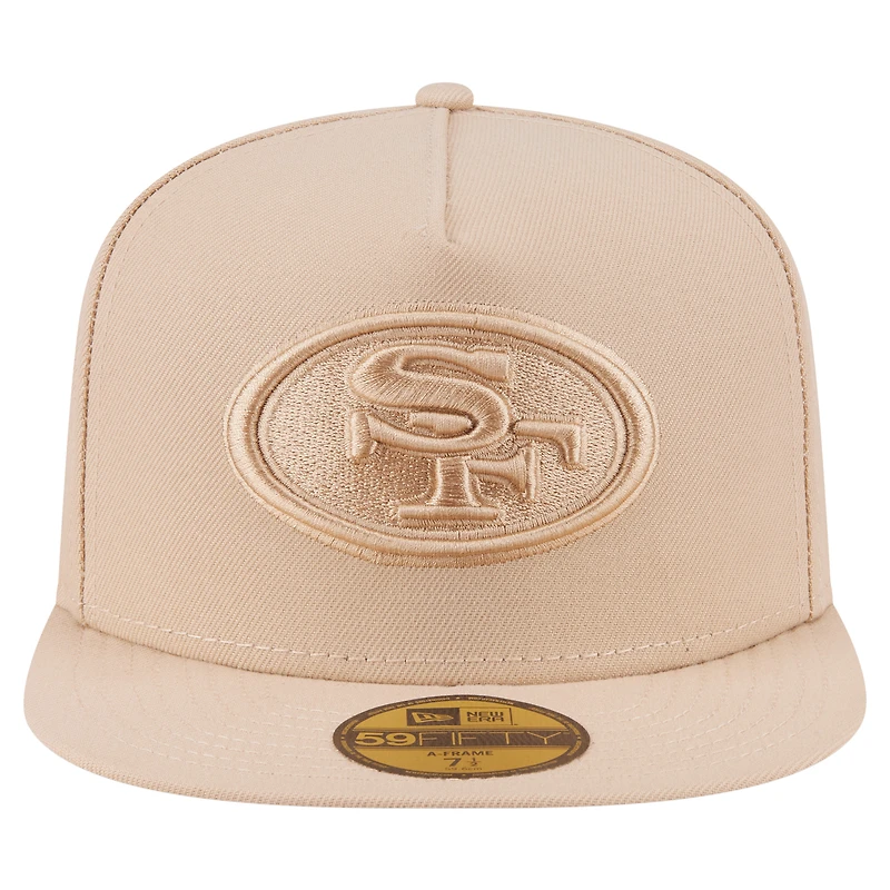 Casquette ajustée A-Frame 59FIFTY beige clair pour homme New Era, coloris San Francisco 49ers