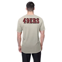T-shirt beige clair New Era pour homme, motif écusson multiple des San Francisco 49ers