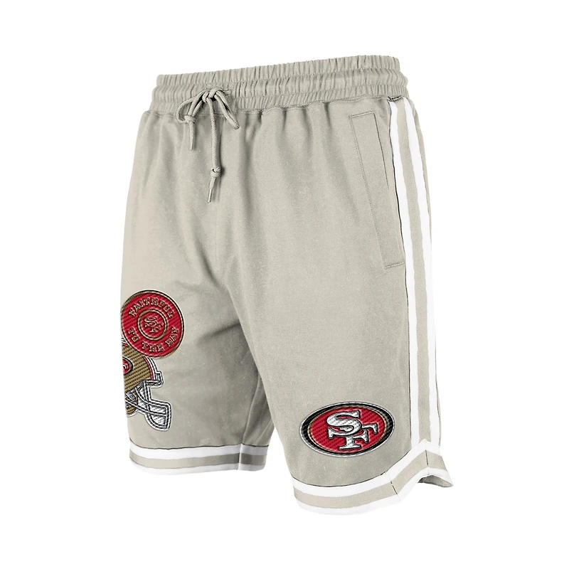 Short beige clair à patchs multiples Stone des San Francisco 49ers pour homme New Era