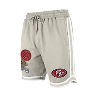 Short beige clair à patchs multiples Stone des San Francisco 49ers pour homme New Era
