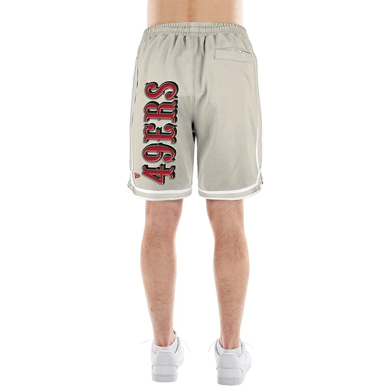 Short beige clair à patchs multiples Stone des San Francisco 49ers pour homme New Era