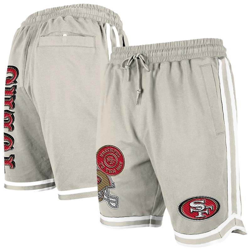 Short beige clair à patchs multiples Stone des San Francisco 49ers pour homme New Era