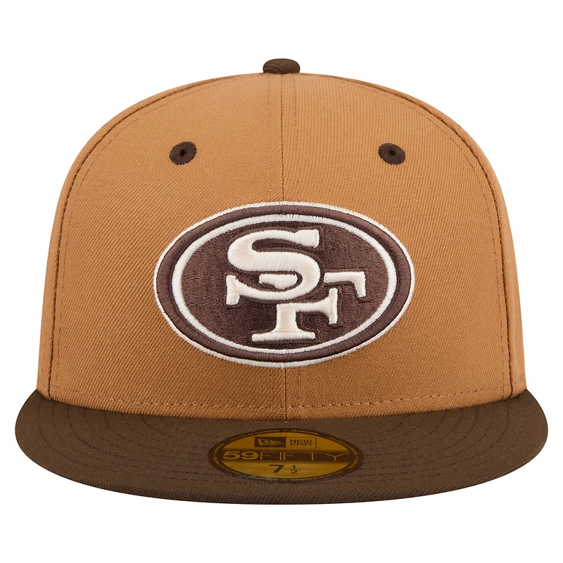 Men's New Era Light Brown/Dark Brown San Francisco 49ers Two-Tone Walnut 59FIFTY Fitted Hat
