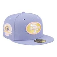 Men's New Era Light Purple San Francisco 49ers Lavender Bloom 59FIFTY Fitted Hat