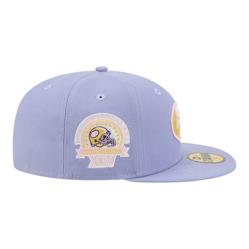 Men's New Era Light Purple San Francisco 49ers Lavender Bloom 59FIFTY Fitted Hat