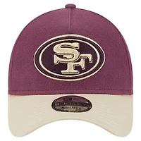 Men's New Era Maroon/Tan San Francisco 49ers Moleskin A-Frame 9FORTY Adjustable Hat