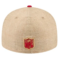 Men's New Era  Natural/Scarlet San Francisco 49ers Pre-Curved Twine 59FIFTY Fitted Hat