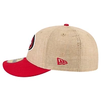 Casquette ajustée New Era 59FIFTY pour homme, coloris naturel/écarlate, San Francisco 49ers, modèle pré-courbé.